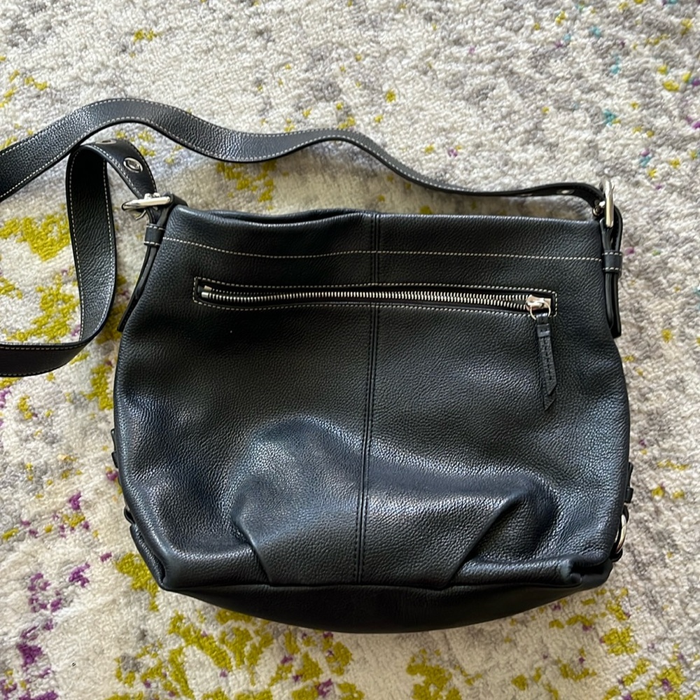 Medium Black Leather COACH Bucket Purse